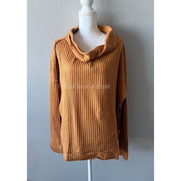 Free People NWT Fall Chic Mock Neck Boho Coastal Grandma Cottage Knit Sweater - Picture 5 of 8